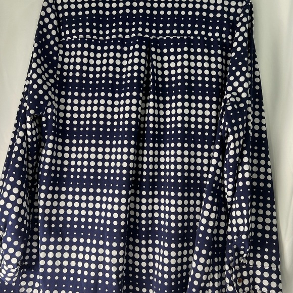 Notations Navy and White Polka Dot Blouse - Picture 7 of 12